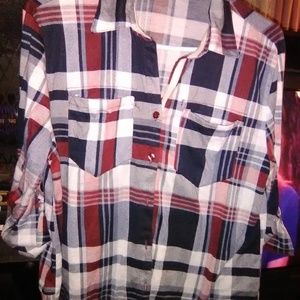 Eden & Olivia | Plaid Button Down Top